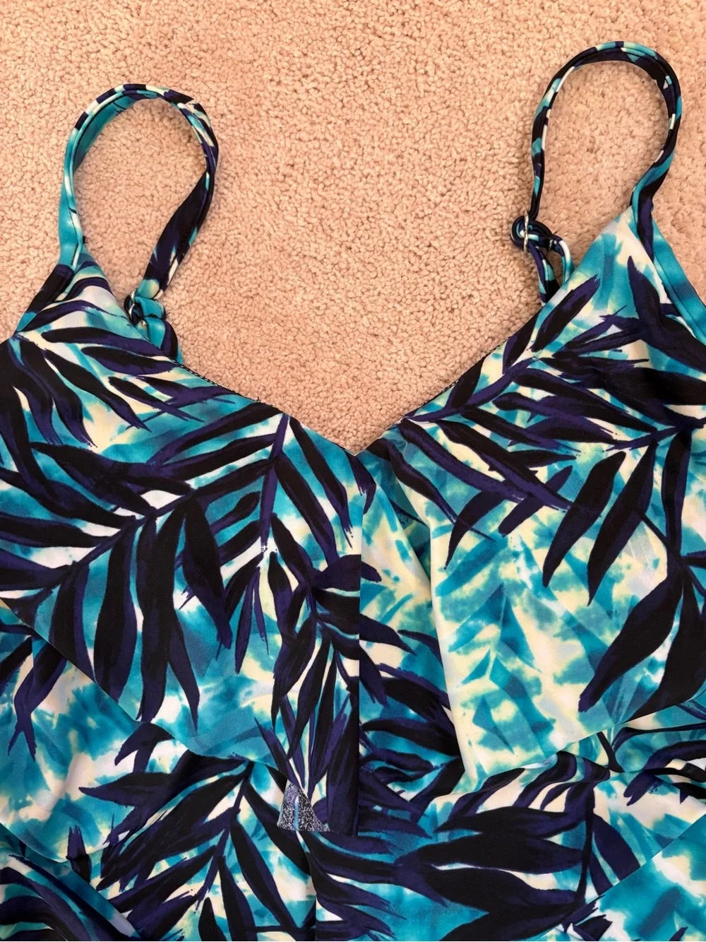 Ruby Ribbon Bora Bora Slimming Tankini Swim Set #1486 Tropical Delight EUC